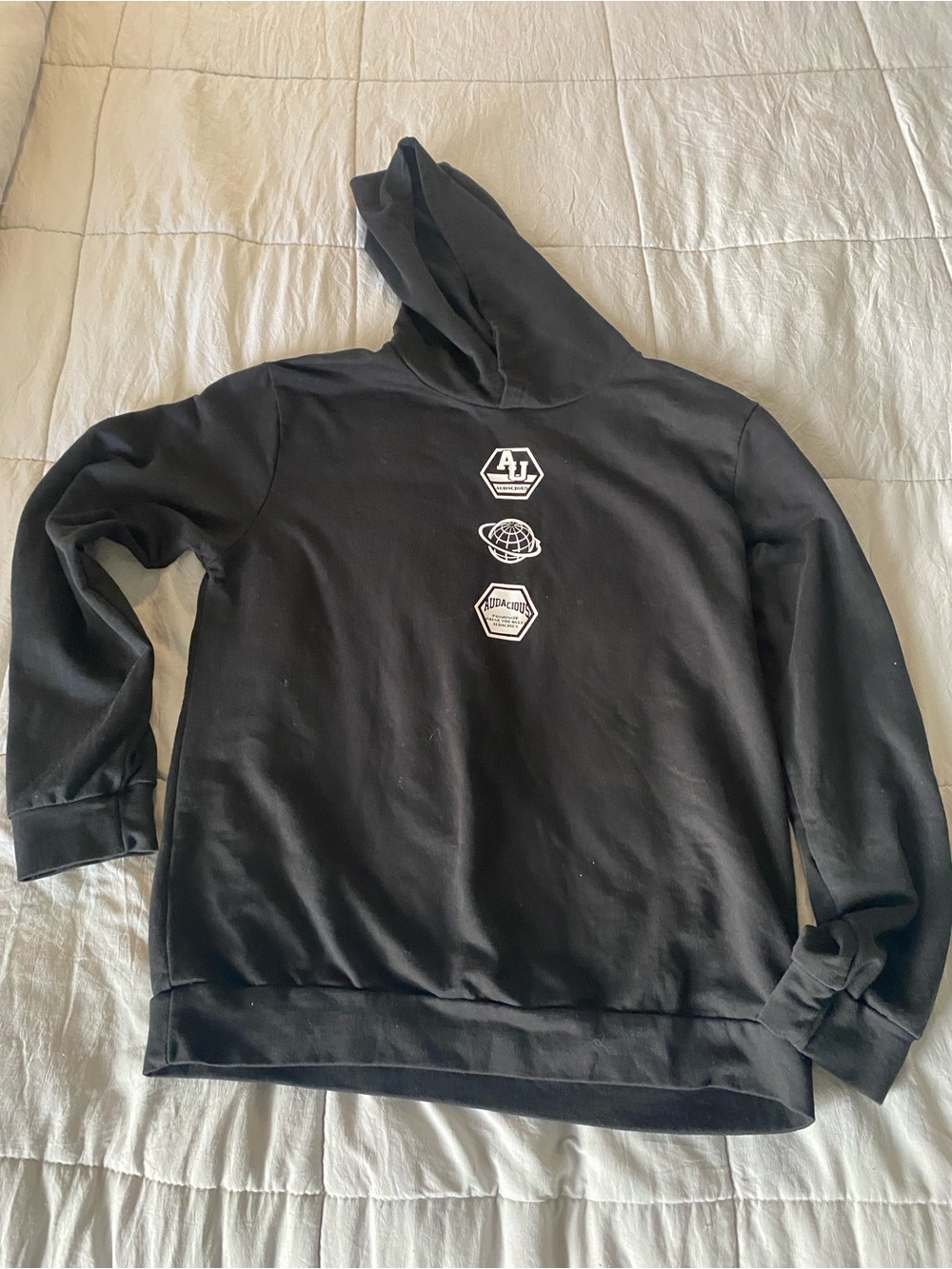 Black Graphic Hoodie Sweatshirt - Unbranded